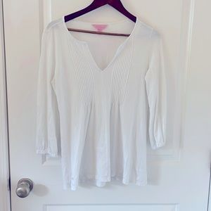 Lilly Pulitzer White Pima Cotton Blouse